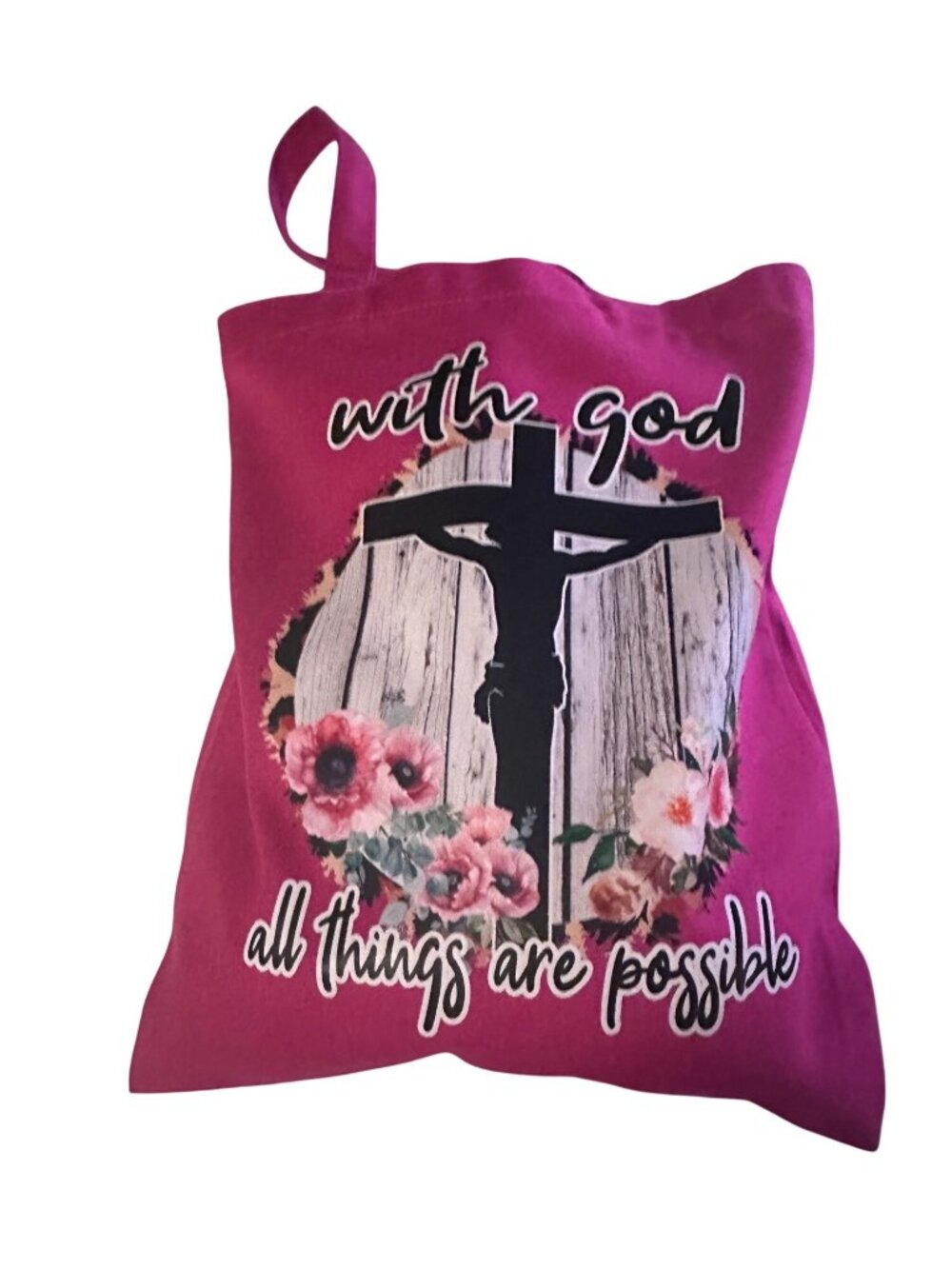 Lzerking With God All Things Are Possible Pink Tote Bag 13 x 15